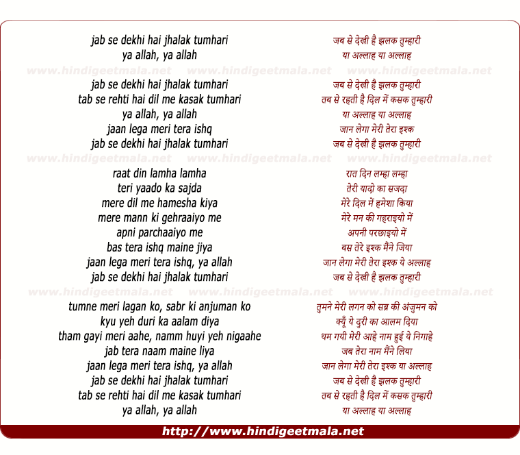 lyrics of song Jab Se Dekhi Hai (Remix)
