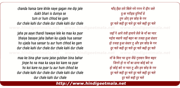 lyrics of song Chand Hansa Tare Khile
