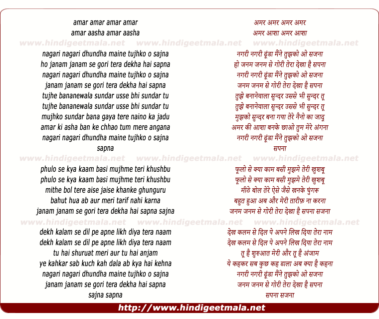 lyrics of song Nagri Nagri Dhunda