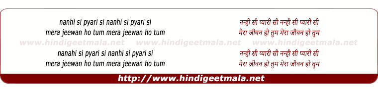 lyrics of song Nanhi Si Pyari Si