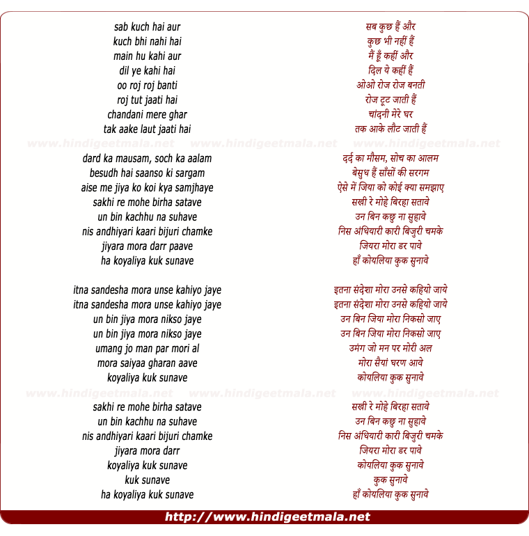 lyrics of song Sab Kuch Hai (Koyaliya)