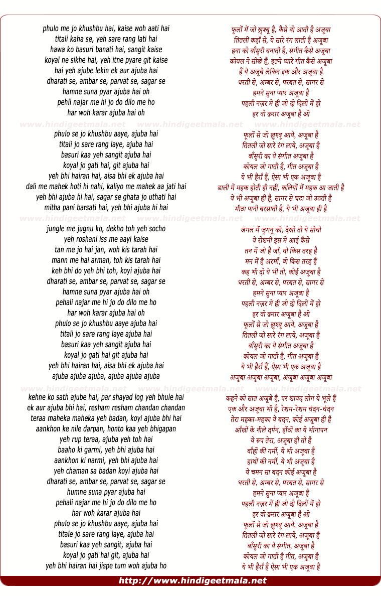 lyrics of song Phulo Me Jo Khushbu Hai Kaise Woh Aati Hai