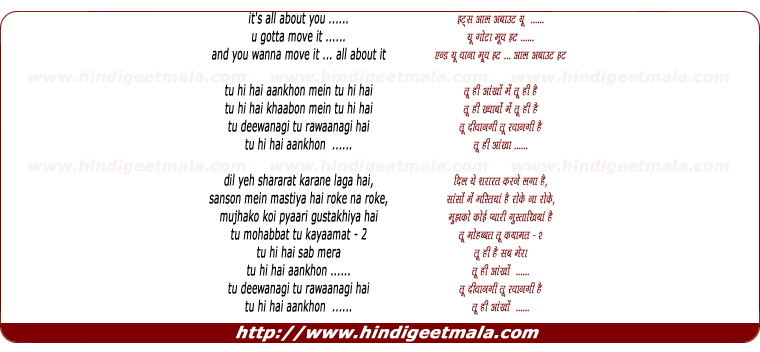 lyrics of song Tu Hi Hai