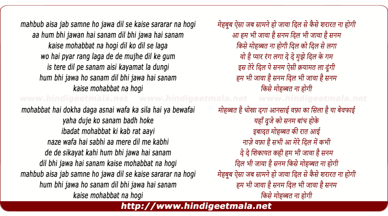 lyrics of song Aa Hum Bhi Jawan Hai Sanam