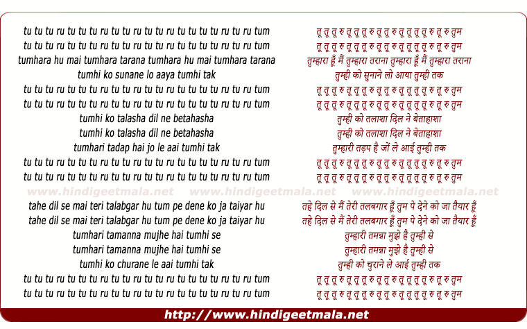 lyrics of song Tumhara Hu Mai